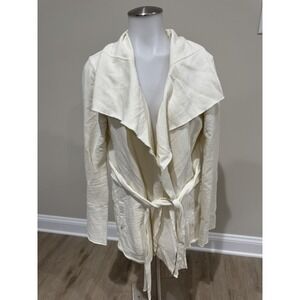 LUCKY BRAND DESIGNER CARDIGAN SWEATSHIRT SWEATER JACKET Womens L White